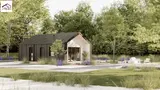 Готовый проект дома Z524 - Проект светлого и стильного небольшого дома с панорамными окнами и вторым светом