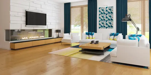 готовый проект дома Zx35 GL – дизайн интерьера, Современный одноэтажный дом с большой светлой гостиной и гаражом