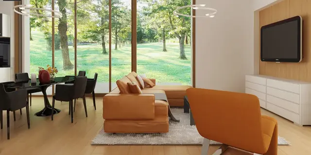 готовый проект дома Z386 v1 – дизайн интерьера, Проект одноэтажного современного барнхауса