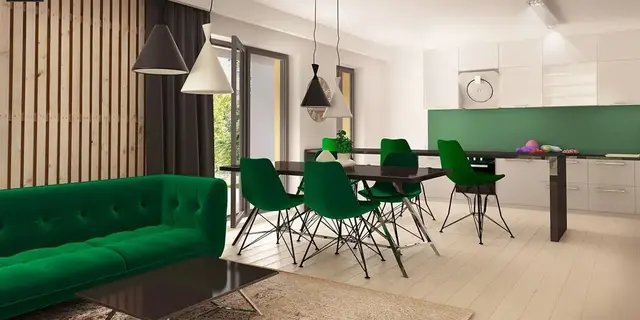 готовый проект дома Z388 B – дизайн интерьера, Одноэтажный дом Н-образной формы, версия проекта дома Z388