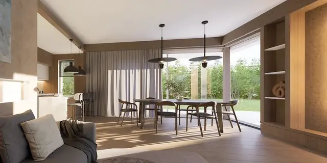 готовый проект дома Zx214 + – дизайн интерьера, Двухэтажный комфортный коттедж с плоской крышей для узкого надела