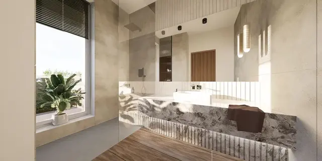 готовый проект дома Zx214 + – дизайн интерьера, Двухэтажный комфортный коттедж с плоской крышей для узкого надела